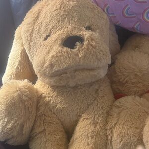 Cozy Tan Plush Dog Toy